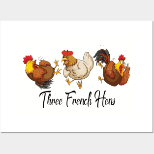 Three french hens Posters and Art